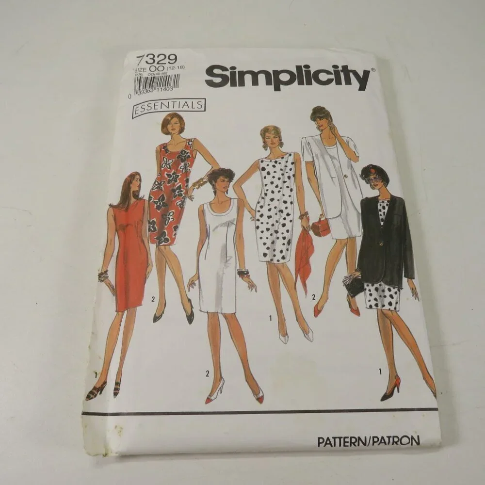 Simplicity 7329 Sewing Pattern Dress & Jacket size 12-18 UNCUT